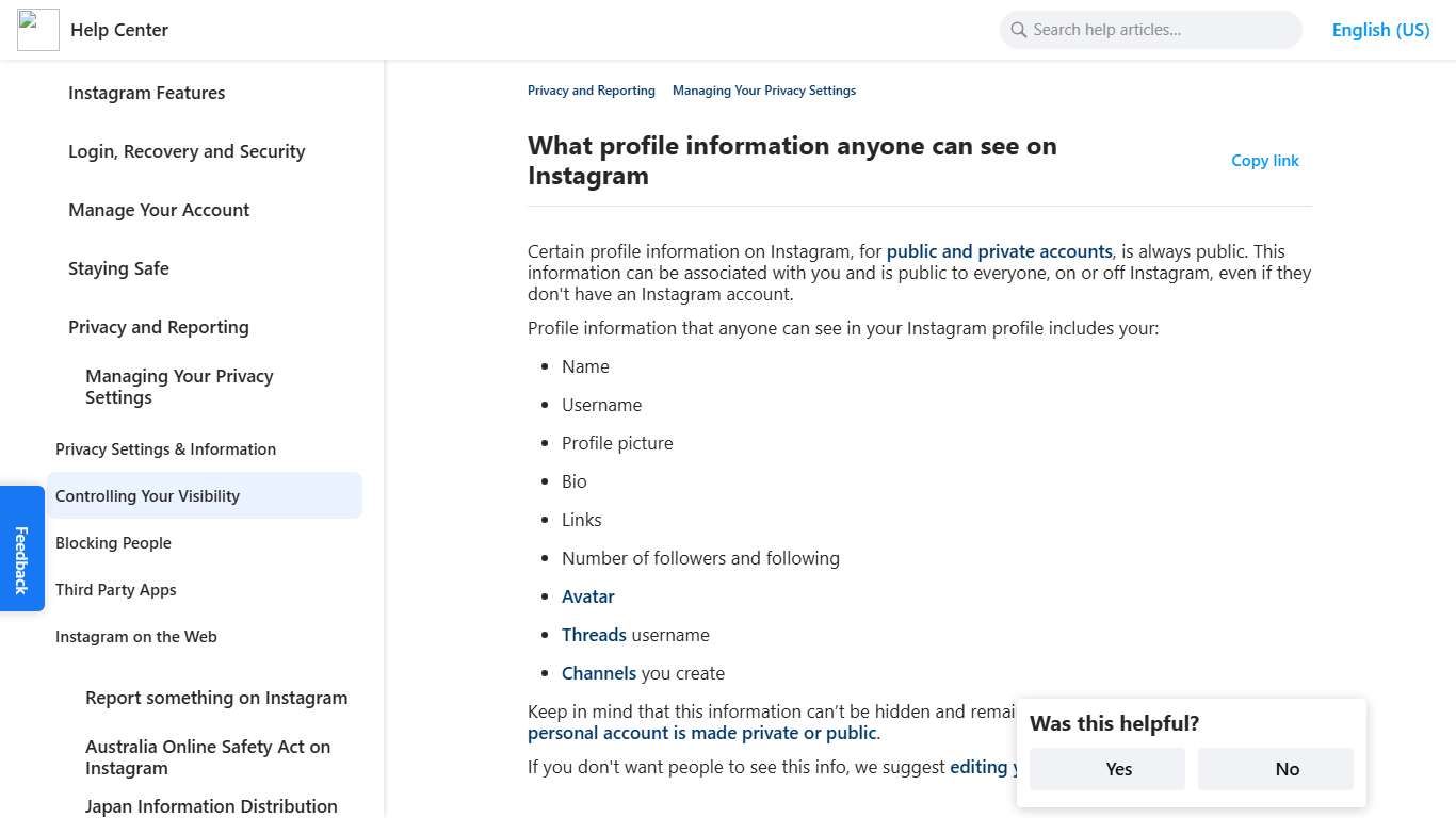 What profile information anyone can see on Instagram Instagram Help Center